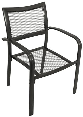 MERXX Delphi Stapelsessel, Graphit, Aluminium, 61x62x88 cm, Geflecht in Sitz und Rücken