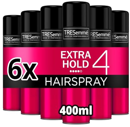 TRESemme Extra Hold Hairspray 24-hour frizz control for a smooth finish 6x 400 ml