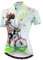 Damen-Fahrradjacke mit kurzen Ärmeln, mit reflektierendem Band, Grünes Mädchen, Klein