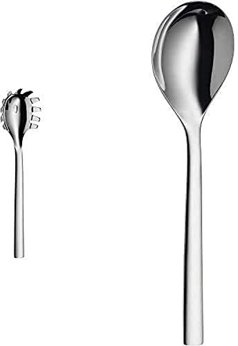 WMF Nuova Cuchara para Pasta, Acero Inoxidable Pulido + Nuova Cuchara para Servir, Acero Inoxidable Pulido