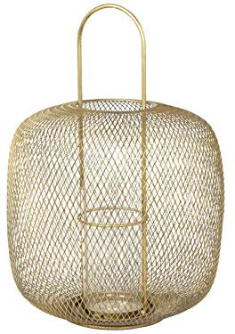 broste Copenhagen Boden Laterne, Metall, Gold, 48x33,5cm