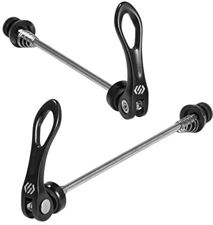 Chooee Sgancio Rapido per MTB/Mountain Bike, sganci rapidi per Bici Mozzo Ruota Anteriore e Posteriore,Nero