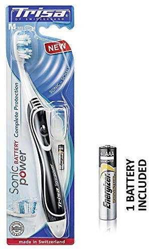 Sonic Power Complete Protection (moyenne) Noir Batterie Brosse à Dents Electrique Swiss-made 61 g