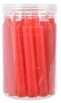 Red Mini Dinner Taper Candles Tub Of 22 Christmas Candle 10cm 1.4H Burn Time