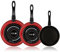 Fagor Optimax - Juego de Sartenes Rojas 20+24+28cm + Fiambrera 24.5cm, Antiadherente Bicapa, Acero Esmaltado, Todas las Cocinas, Lavavajillas, Inducción