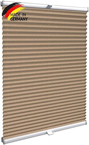 Konfigurieren Sie Ihr eigenes Plissee zum Kleben | Plissee ohne Bohren nach Maß für Türen & Fenster | Sichtschutz für Fenster, Blickdichte Rollos in Crushed Optik