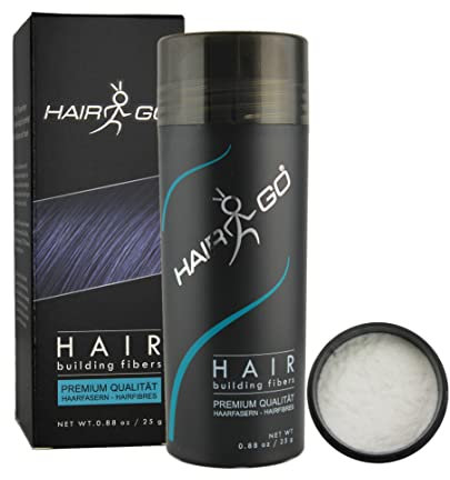 HAIR GO Premium Schütthaar zur Haarverdichtung | Haarpuder | Streuhaar | Haarauffüller | Haarausfall | Haarverdichter 100% natürlich & vegan, 1er Pack, (1x 25 gr.) (weiss)