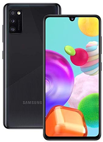 Samsung Galaxy A41 Smartphone, Display 6.1 Super AMOLED, 3 Fotocamere Posteriori, 64 GB Espandibili, RAM 4 GB, Batteria 3500 mAh, 4G, Dual Sim, Android 10, Nero (Ricondizionato)