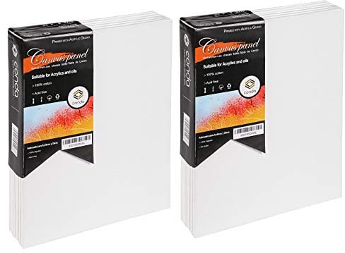 Canvas for Painting 20x25 cm-24 Packs, 100% Cotton Blank Canvas Boards, Art Canvases for Painting - Acrylic, Oil and Watercolor, for Professional Artist, Enthusiasts & Beginners