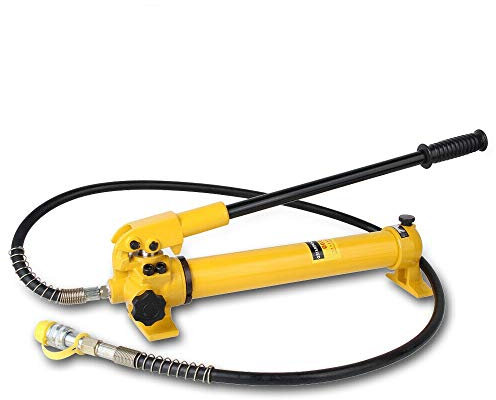 Futchoy Hydraulikzylinder, Hydraulische Handpumpe, Manuelle Hydraulikpumpe (mit Manometer, 700 bar, 4/10 Tonnen Kapazität, für Autoreparaturen, Karosserie, Rahmenreparatur)