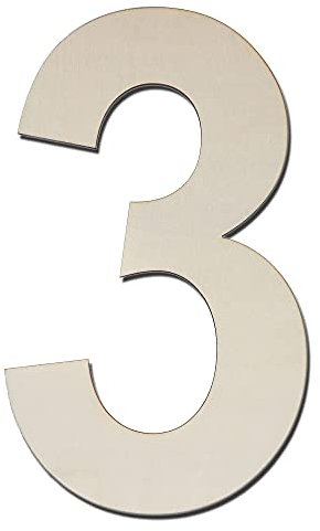 Grand panneau numéro 3 en bois brut de 30,5 cm pour loisirs créatifs, décoration d'intérieur ou d'anniversaire