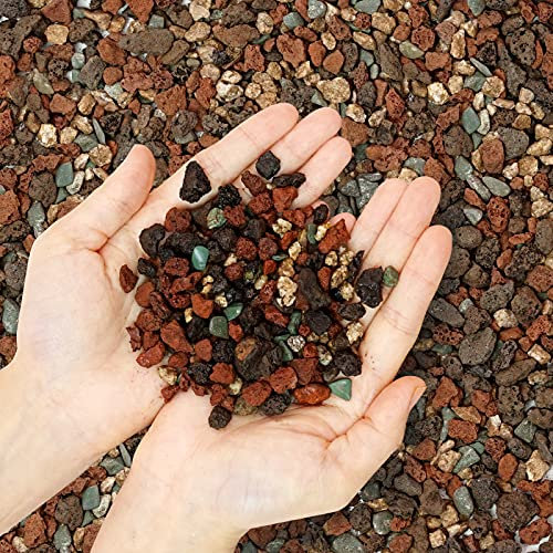 4,4 kg Mischung aus Lavastein-Kieseln für den Gartenbau, dekorative Landschaftsbau, Bimsstein-Blumenerde, Zusatzstoff für Sukkulenten, Kakteen, Bonsai, Vasenfüller, Terrarium, Feengarten,