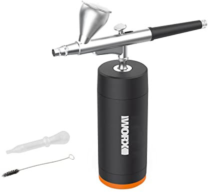 WORX MakerX WX742.9 PowerShare, 18 V (20 V máx.), boquilla de pulverización doble de 0,4 mm, para amantes de las manualidades, sin concentrador MakerX, batería y cargador