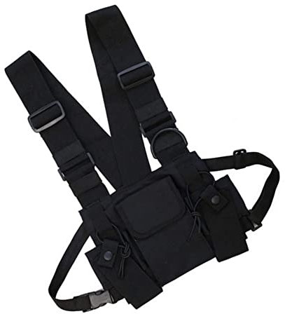 Brust Rig Bag Herren Umhängetaschen Running Brust Pack Multifunktionale Hände Freies Brustgurt Pack Für Laufen Camping Schwarz