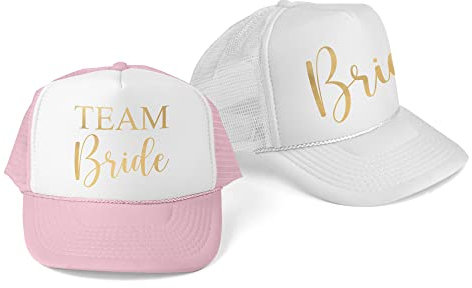 Tachinedas Kreativshop Junggesellinnenabschied JGA Cap Baseball Mütze Braut Team Braut (weiß Bride)
