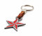 Claro Schmuck Porte-clés en métal - Épaisseur : 2 mm - Cordon en cuir synthétique - Longueur totale : environ 9 à 11 cm, Étoile nautique, taille unique