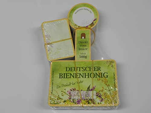 2x100 Etiketten f.500g neutral Blumenwiese rundes Siegel selbstklebend,Honig,Imker,Aufkleber,Rütli Imkerei Honigglasetiketten