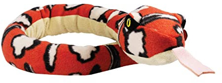 EcoBuddiez Snakes - Red Tree Python from Deluxebase. 70cm Plush Snake Soft Toy, Eco-Friendly Stuffed Animal Made with Recycled Plastic Bottles. Sustainable Plush Animal Toys and Gifts for Kids.