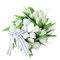 Marooma Artificial Tulip Flower Wreath, Silk Spring Front Door Wreaths with White Tulips and Bow,Artificial Spring Wreath for Window Wall Decor