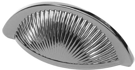 Decoranddecor Arro Half Moon Shaker Cup Handles Cabinet Pulls Zinc 64mm Hole Centre (Polished Nickel Black) - 1 Pack