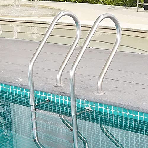 5-Stufen-Edelstahl-Poolleiter, Poolleiter Im Boden Mit Rutschfester Trittstufe, EIN- Und Ausstiegssystem Für Pools Im Boden, Nicht Vorinstalliert