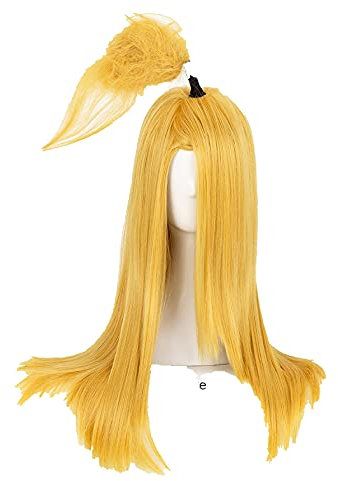 ydound Anime Coser pruik Akatsuki Deidara Cosplay Perücke Lange gelbe hitzebeständige synthetische Haarperücke+Perücke-Kappe