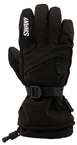 Swany Damen Schwarz X-Over 2.2 Sport Isoliert Verstellbar Schnell Trocknend Warme Langlebige Flexible Leder Winterhandschuhe, M