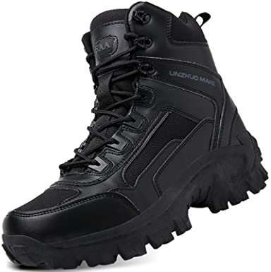 5.AA B22 Scarpe da trekking da uomo Stivaletti tattici Calzature militari traspiranti leggere Scarpe da lavoro per il deserto nero 39 EU
