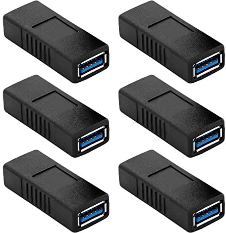 GTIWUNG 6 Pezzi USB 3.0 Adattatore Accoppiatore Collegamento Estensione Una Femmina a Una Femmina Cavo di Collegamento USB - Estendere, Prolunga USB Tipo A a Tipo A per Laptop PC Mouse Keyboard