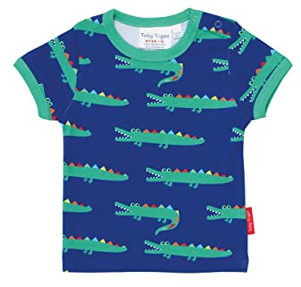 Toby Tiger Organic Crocodile Print SS T-Shirt 2-3y 98cm Blue
