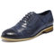 Mona flying Damen Perforiert Leder Oxford Derbys Handgefertigt Wingtip Brogue Schnürhalbschuhe,Blau,39 EU