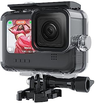 Adaptom 60M Custodia Impermeabile per GoPro Hero 12 Hero 11 Hero 10 Hero 9 Black, Custodia Protettiva Subacquea Impermeabile Include Supporti Tripode e Vite di Fissaggio, per GoPro Hero 11/10/9