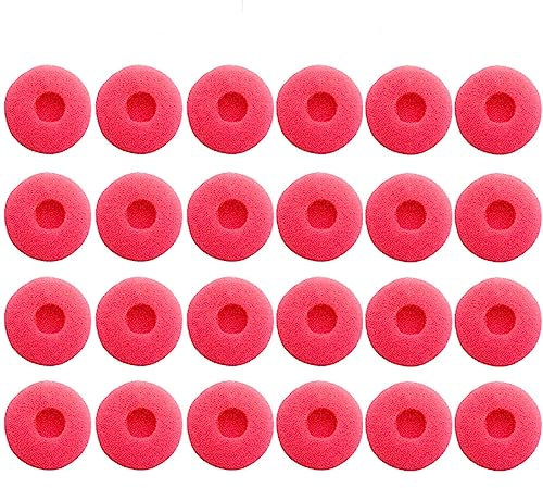 JIMCOM 24Pcs Ear pads Headphone Earpads Replacement Sponge Covers for Earphone Pads Sponge Mesh Cushion Pads for Earphones & Headphones (Pink)
