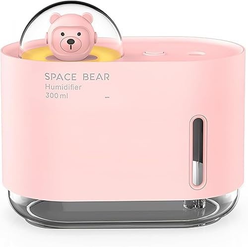 Humidifiers, 300ML Humidifier for Bedroom with Night Light, Humidifiers for Home and Plants, Humidifiers for Baby, Portable Mini Humidifier for Home Baby Office(Pink)