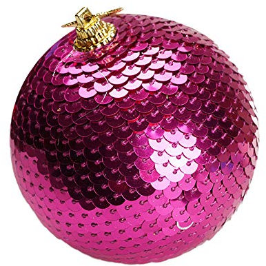 Christbaumschmuck Kugeln Rot Weihnachtskugeln Deko Dekoration Bälle Glitter Pailbesteht Baum Weihnachtskugeln Verzierung Weihnachten 8cm Home Dekor Weihnachtskugeln für Party (Hot Pink, One Size)