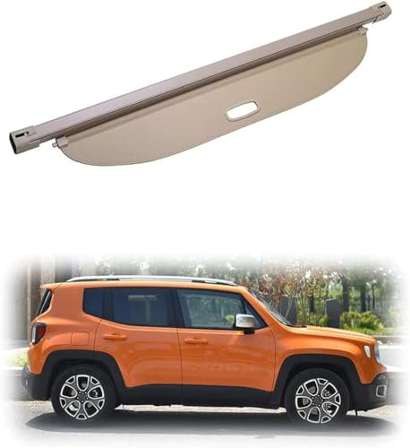 HMLTD Auto Einziehbare Hintere Kofferraum-Hutablage für Jeep Renegade 2016-2019, Auto Laderaumabdeckung Kofferraumabdeckung Rollo Cargo Cover