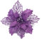 Whakano 30 Stück Weihnachten Glitzer Weihnachtsstern Blumen mit Clips,Poinsettia Weihnachtsblume Glitzernde für Weihnachtsbaum Dekorationen,Weihnachtsblumen für Weihnachts,Garten,Neujahr,Kränze,Lila
