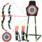 SPOTRAVEL Youth Archery Bow Set, Bow and Arrow Toys with LED Light Up Bow, 20 Suction Cup Arrows, Standing Target, Spare Sticker & Arrow Case, Indoor & Outdoor Sport Gifts for Boys Girls Ages 3+