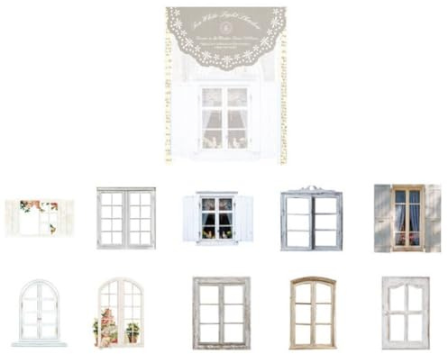 Wisafory Set di 10 adesivi decorativi per porte e finestre, autoadesivi, per finestre, per lavori fai da te, album fotografici, diari, album di ritagli, album di ritagli, 10 pezzi