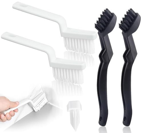 Cepillo De Limpieza De Huecos Cepillo Cerdas Duras Multifuncional Cleaning Brush Cepillo para Limpieza De Grietas Cepillo para Limpiar Juntas para Ventanas Esquinas Suelos Lavabos Baño 4Pcs