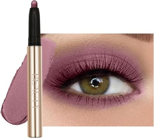 Beauty Searcher Lidschatten Stift Wasserdicht,Hochpigmentierter Lidschatten,Langanhaltend und Glatt,Schimmerndes Finish,Make-up Für Faltenfreie Augen,Vegan&Cruelty-Free 08 Lila