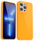 Svanove for iPhone 13 Pro Max Case Silicone, Slim Thin Glossy Plain Plastic 13 Pro Max Phone Case for Women, Girly Fluorescent Bright Soft Rubber Gel Jelly Cute Flexible Cover, Neon Orange