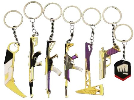Porte-clés Valorant fabriqué en modèle d'arme valorant, porte-clés pour clés, téléphones portables, décoration de sac à dos, 7 pièces., 5-10cm