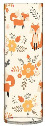 Fuchs Kunststoffvasen, Herbstmotiv, 30 x 10 cm, Heimdekoration, Vase, dekorative Vase für Hochzeit, Tisch, Büro, Küche, Hochzeitsdekoration