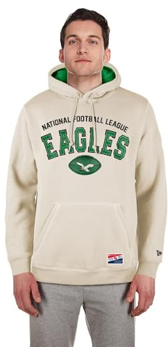 New Era Cap NFL 3rd Down Hooded Pullover Philadelphia Eagles Classic Stone Official Team Color Unisex M