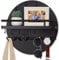 Nekon Key Holder Wall Mount, 11.8 Inch Key Rack with Shelf and 6 Key Hooks, Rustic Key and Mail Organizer, Circular Wooden Key Hanger for Entryway Hallway Kitchen (Black)