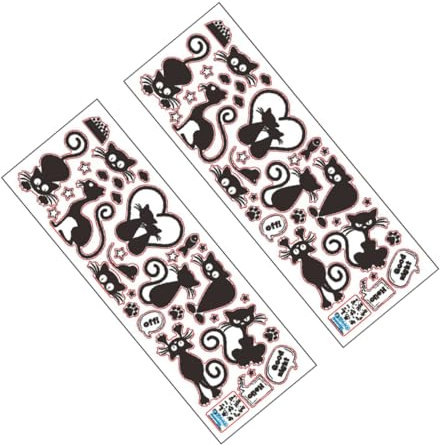 ORFOFE 2blätter Leuchtaufkleber Wandaufkleber Handyaufkleber Für Hüllen Katzenaufkleber Aufkleber Für Schlafzimmer Wanddekorationen