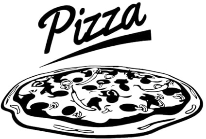 Vinyl-Aufkleber mit Pizza-Logo, Restaurant, Pizzaladen, Vinyl-Fensteraufkleber, entfernbar, Pizzaladen, Wandkunst, Poster, Küchendekor, klein – 29x42cm