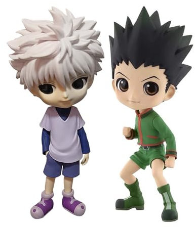 2PCS Killua Zaoldyeck Gon Freecss Figur Anime Modell PVC Statue Dekoration Ornamente Sammlung Geschenke für Fans 15CM