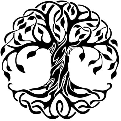 Adesivi murali albero Albero della vita Adesivo murale Mandala Cerchio Alberi Vinile Murale da parete rimovibile Decorazione per la casa Decorazione yoga Extra Large - 74x74cm